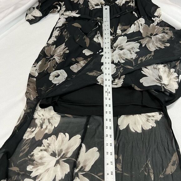 Superfox Black‎ Floral Long Sleeve Maxi Dress - Picture 12 of 14